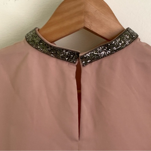 Zara Sleeveless Tiered Blouse with Beaded Collar - Picture 9 of 14